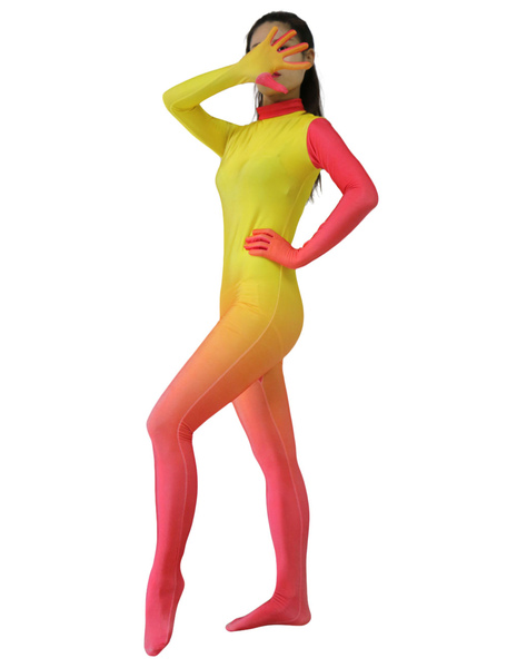 Milanoo Gradient Color Bodysuit Adults Lycra Spandex Catsuit for Women