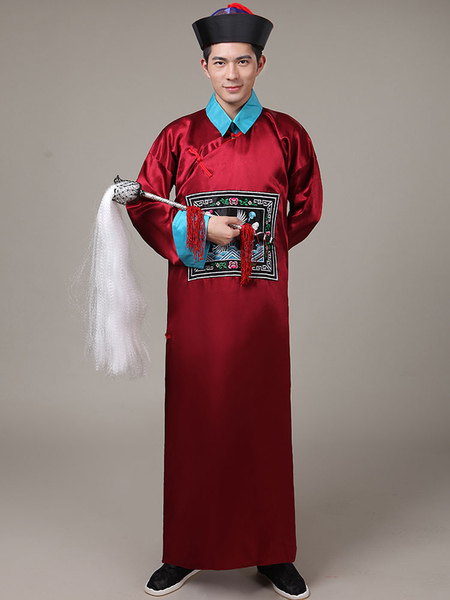 Image of Costume Cinese carnevale cina set cappello&gown etnico in raso