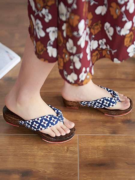 Milanoo Japanese Costume Shoes Yukata Clogs Wooden Slippers