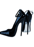 6 1 / 3 ' haut talon noir cheville Chaussures &agrave; strape