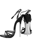 6 1 / 4 ' &agrave; la cheville des brevets talon noir sangl&eacute; Sandal