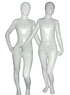 White Cream Shiny Metallic Unisex Zentai Suit