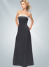 Black Strapless Beading Satin Bridesmaid Dress