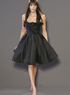 Princess Black Strapless Taffeta Prom Dress