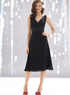 Black Deep V-Neck Chiffon Satin Summer Bridesmaid Dress