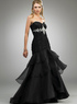 Black Satin And Organza Mermaid Prom Dress