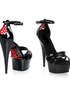 Sandales noires de 6'' talons en PU avec ruban de cheville 