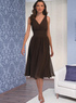Robe de demoiselle d'honneur de V-col en mousseline de soie 