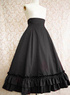 Jupe noire de Lolita en coton avec ride 