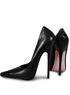 6 1 / 3  '' haut talon en cuir de vache noir Pompes Sexy