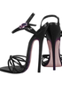 6,3  '' &agrave; talons hauts brevets Black Sandals Sexy