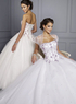 White Ball Gown Strapless Beading Embroidery Satin Organza Prom Quinceanera Dress