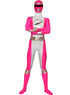 Pink And Silver Lycra Spandex Super Hero Costume