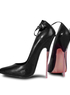 6,3  '' de vachette noir &agrave; talons hauts escarpins sexy