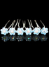Soft strass Cinquefoil Blue incrust&eacute;e en &eacute;pingle &agrave; cheveux de mari&eacute;e pour la mari&eacute;e en alliage