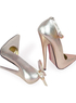 7  '' en cuir haut talon brevets Gold escarpins sexy