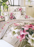 Ensemble de literie confortable et floral en brun clair de 4-pc de housse de couette en coton 
