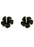 Belle Black or Boucles d'oreilles en alliage zircon fleur Femmes