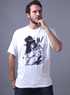 Cool White Cotton manchons d'impression col rond 100% &agrave; court Hommes T-shirt
