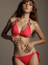 Hottest Rouge 82% Spandex Halter Nylon 18% &agrave; encolure en V Maillot deux pi&egrave;ces bikini