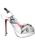 Chaussures multicolores &agrave; talons hauts en cuir 
