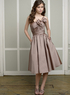 Cute Brown Taffeta Strapless Knee Length Bridesmaid Dress