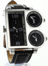 Cuir noir sp&eacute;cial sangle Mens Watch