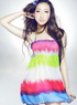 Colorful 80% Spandex 20% Nylon One-Piece Skirted Swimsuit