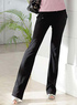Pantalon de Womens Straight de coton &eacute;lastique noir Slim