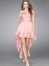 Glamorous Short Pink Strapless Chiffon Womens Homecoming Dress