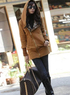 Capuchon Long Dames Zipper  80% Coton 20% Spandex Khaki 