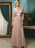 Charming Pink Chiffon V-Neck Floor Length Mother of The Bride Dress