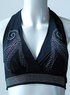 Sexy noir coton Rhinestone Belly Dance haut