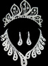 Best White Alloy Silver-plating Tiara Necklace Earrings Wedding Bridal Jewelry Set