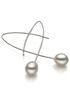 Fabulous S925 AAA 8-9 mm blanc ovale boucles d'oreilles en perles d'eau douce pour les dames
