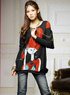 Chandail de laine rouge Womens Crewneck Tops