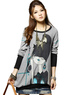 Chandail de laine gris Womens Crewneck Tops