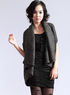 Profundo gris sin mangas murci&eacute;lago-ala patr&oacute;n 30% lana 70% Arcylic Womens Cardigan