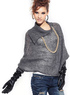 Pull-over F&eacute;minin Laine Rayonne Turncollar Gris de la mode 