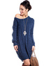 Pull-over F&eacute;minin Laine Rayonne Manches Longues Bleu
