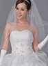 Blanc 90 * 150 cm Net de fil de perlage Bridal Veil de mariage