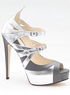 Gladiator sandales 4 3/4'' d'argent en peau de mouton de femmes