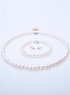 Blanc 7,5-8,5 mm douce eau boucles d'oreilles Bracelet de collier perle bijoux ensemble