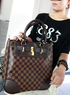 Classique Plaid Pattern Zip PU Womens fourre-tout