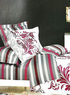 Ensemble de literie floral et classique de 4-Pc de striure en couleurs 100% en coton
