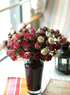 Rose &eacute;l&eacute;gant Roses Bourgogne D&eacute;coration Fleurs Tissu Noir Vase