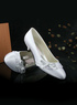 Chaussures de mariage en blanc adorable de 1 2/5'' talon en satin 