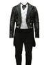 Attractive Black Velvet Cloth revers Jazz Trim Mens pleine Coat Swallowtail Longueur Steampunk
