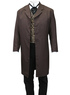 Dark Brown Cadrage revers Jazz boutons en tissu pour hommes Manteau Steampunk