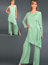 Sexy Pale Blue Chiffon Mother Of The Bride Pant Suits